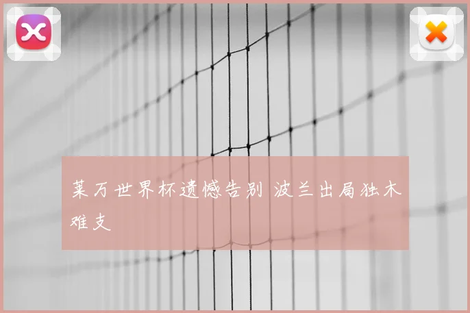 莱万世界杯遗憾告别 波兰出局独木难支